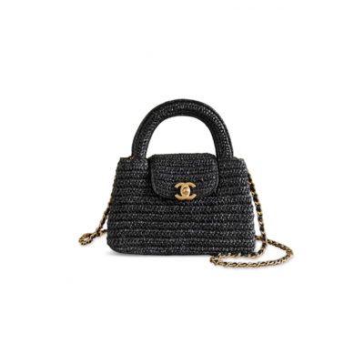 CHANEL MASTER MINI KELLY SHOPPING BAG BRAIDED RAFFIA AS4416 (19*13*7cm)
